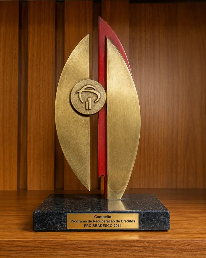 Troféu de reconhecimento em exposição